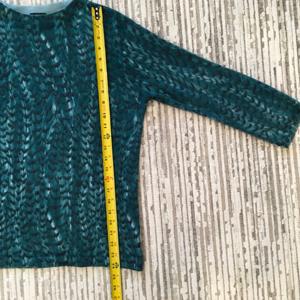Talbots Cashmere Teal Feather Sweater Size L - Picture 4 of 8